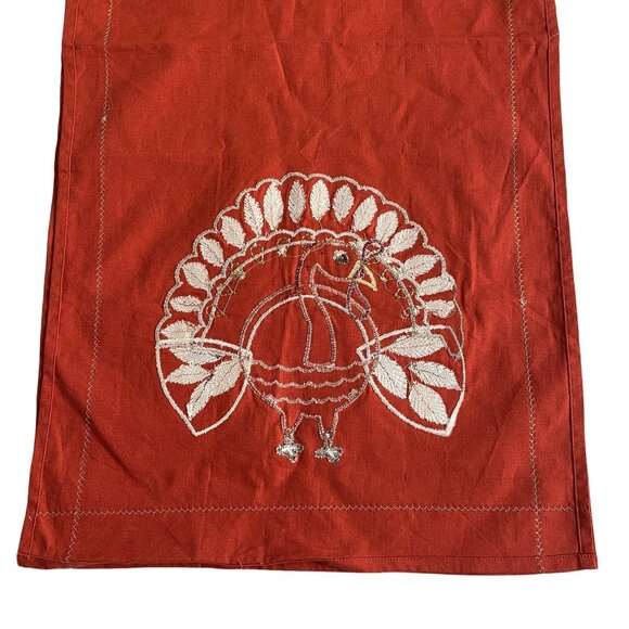 Pottery Barn Kids Turkey Applique Table Runner 17x70"  Thanksgiving Fall Deco - Picture 8 of 8